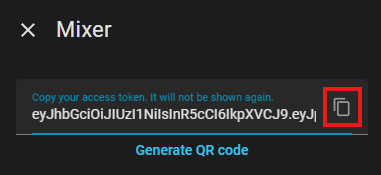 Copy the access token